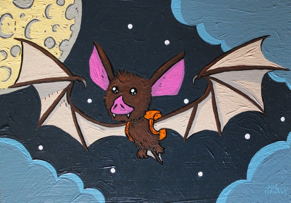 Batpack 5 x 7 Original Painting