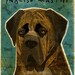 English Mastiff Wall Art- Brindle - Dog Art by John W. Golden - Print 8 in x 10 in - Dog Wall Decor - Dog Wall Art - Whimsical Dog Art