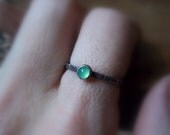 Tiny Stacking Ring - Brilliant Green Chrysoprase