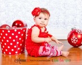Baby Leg Warmers and Toddler Leg Warmers  - free shipping - pink and red christmas deer