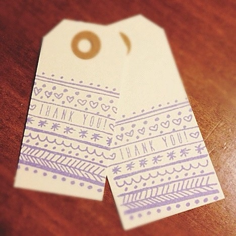 doodle THANK YOU pattern stamp
