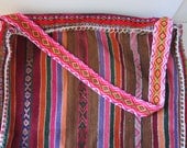 Woven vintage rainbow travel bag