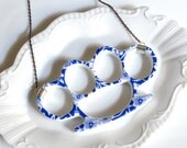 China Knuckles - Blue Floral Porcelain