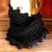 Womens Crochet Scarf -  LAUREN Womens Infinity Scarf - Womens Cowl Scarf in Black with Picots - Wool Scarf Women - Crochet Scarf Women