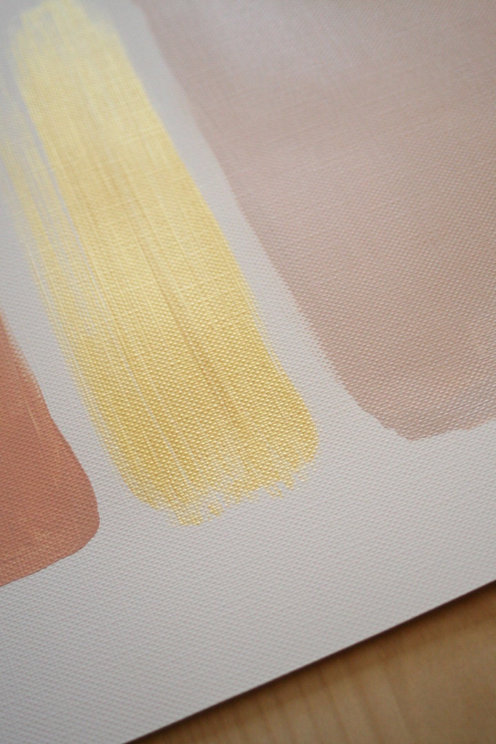 12 x 16 Acrylic Original Painting / Color Block / Peach / Gold