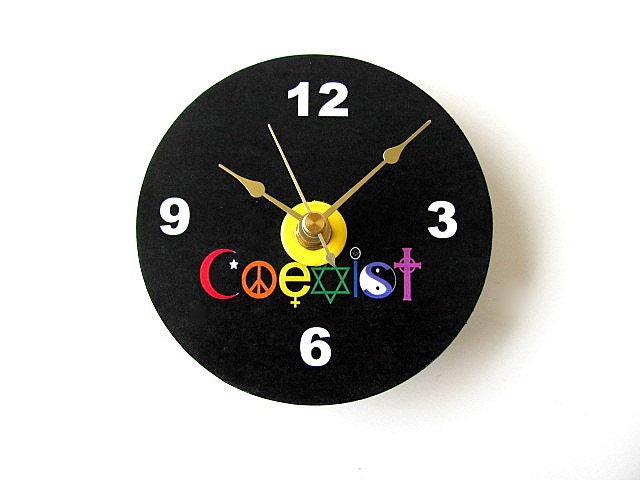 Coexist Upcycled CD Clock