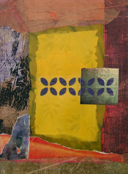 Illuminated Portal - small abstract original collage