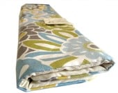 straight knitting needle organizer - blue green floral