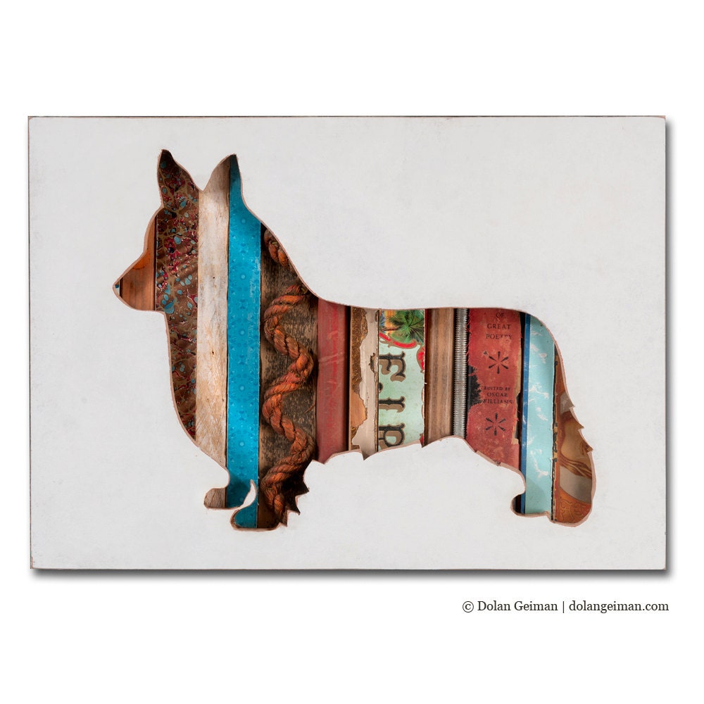 Corgi Pet Dog Art, Dog Walk (Mini) Collection, Custom Silhouette, Made to Order