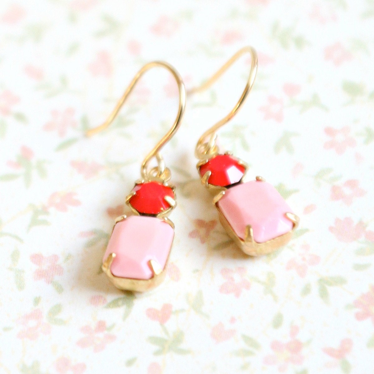 Little Pink and Red Earrings
