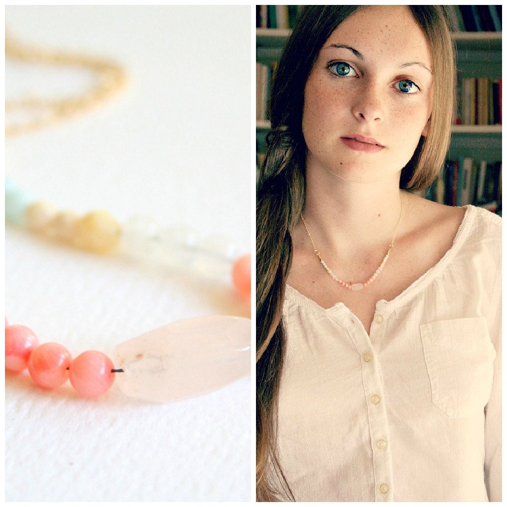 Pink Quartz Gemstone Necklace