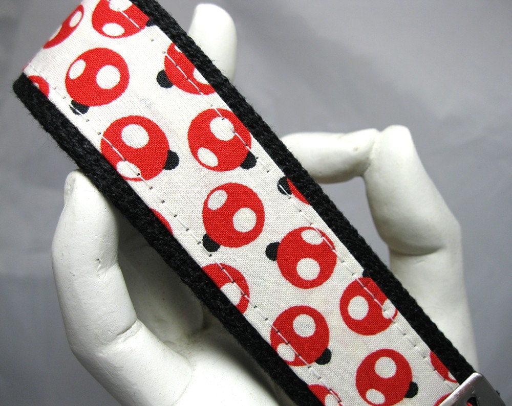 Wristlet Keychain Key Fob Ladybug Red