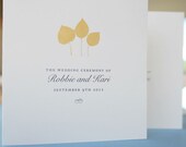 Printable Wedding programs - Aspen leaf - square - fall winter  - folded double sided