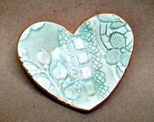 Lace Heart Ring Holder Bowl Mint