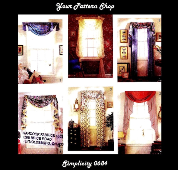 Items similar to Curtains Festoon Jabot Panels Swag Window Treatments