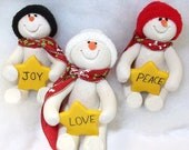 Peace Joy Love Snowmen ornaments.