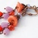 Orange Lavender Earrings - Gorgeous Sherbet Peach Orange Purple Floral Charm Drop Earrings