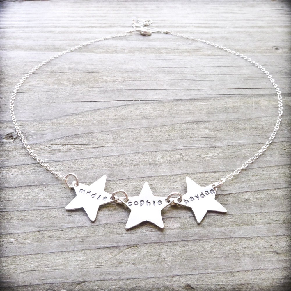 I See Stars Necklace - Personalized with Names Sterling Silver
