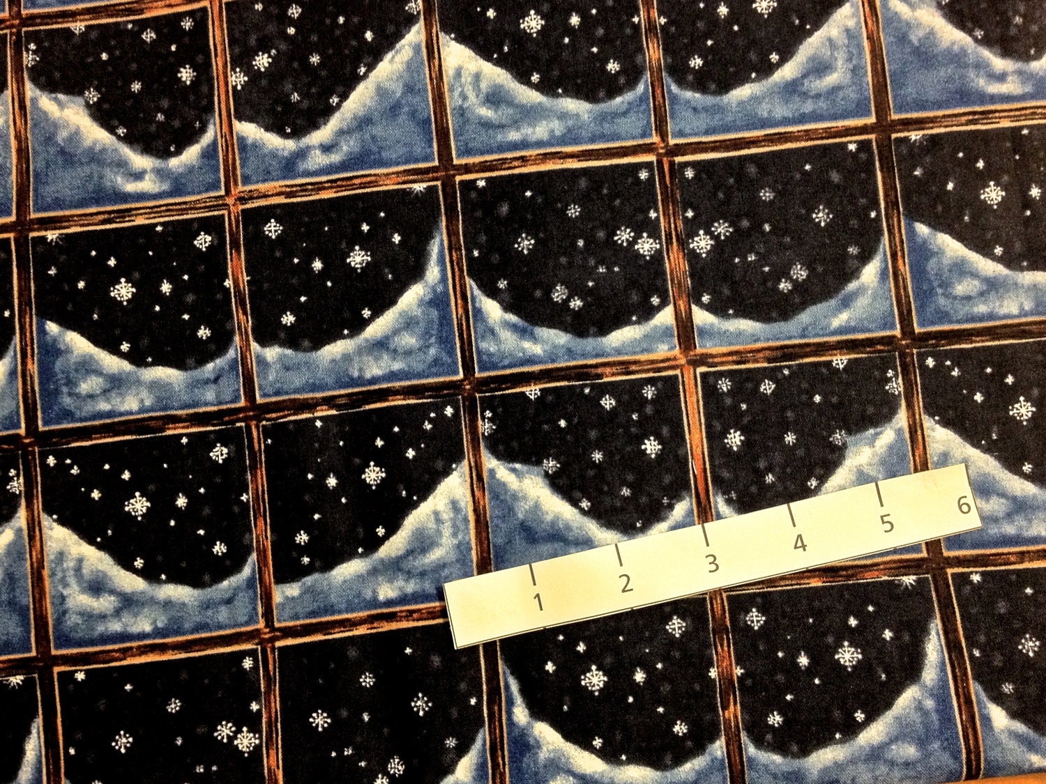 SNOWFLAKE Winter WIndow Pane Fabric - Brother Sister Design Studio - Retired HTF