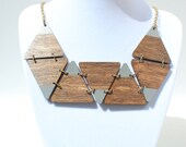 Grey Stacked Triangle Necklace