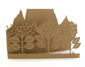 Lasercut card - Table Mountain