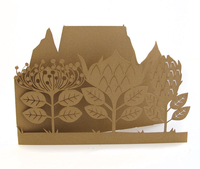 Lasercut card - Table Mountain