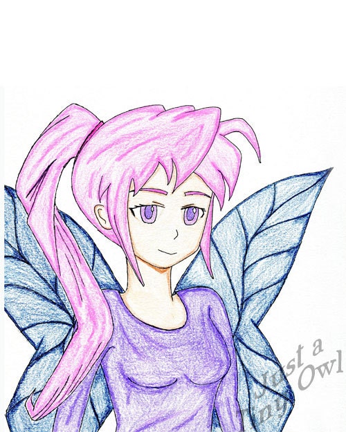 Fairy Manga Drawing Print - 8x8 or 8x10