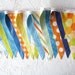 Boy Happy Birthday Fabric Flag Banner Garland, Blue Green Orange