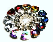 Grimoire Earrings ... Choose from 40 plus Colors Deco Cube Swarovski Crystal Flat Briolette ... Handmade on Sterling Silver - Gift Under 25