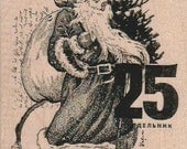 background  Rubber  Stamp Christmas Santa date Collage unmounted stamp 18933