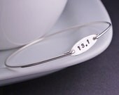 Half Marathon Bracelet, Athletic Jewelry, Gift for Runner, Sterling Silver 13.1 Bangle Bracelet, Simple Athletic Jewelry