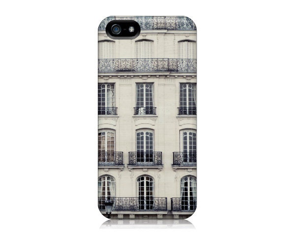 iPhone 5 Case, Paris Windows Photograph, Apartment, Blue Grey, Urban, City, Plastic Case - L'Appart