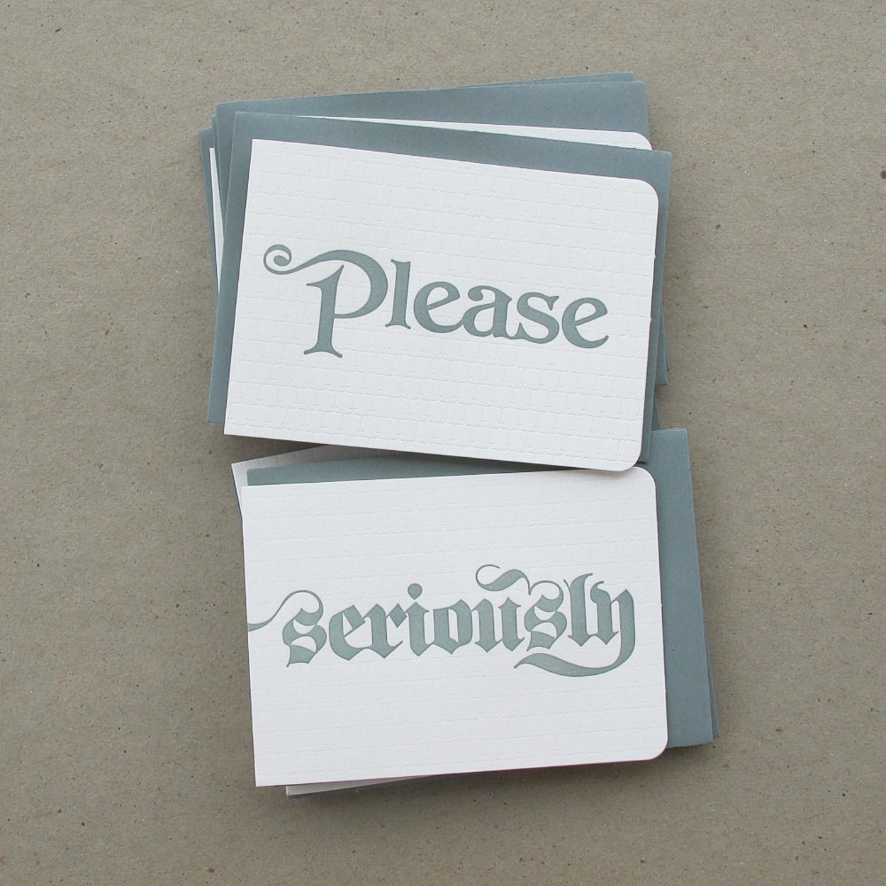 PLEASE / SERIOUSLY Letterpress Notecards 6pk