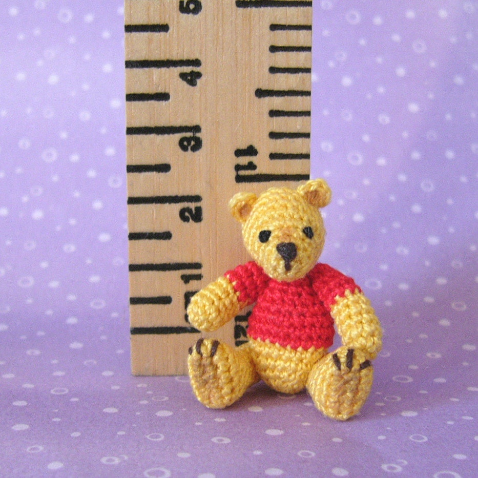 PDF PATTERN - Amigurumi Crochet Tutorial Pattern - Thread Pooh Bear Jointed and Movable