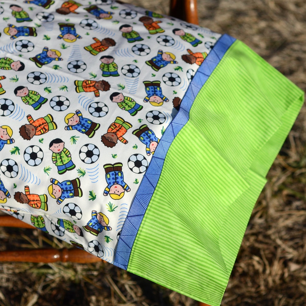 SOCCER STAR, Standard Pillowcase, children's bedroom bedding, boy or girl
