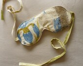 sleep mask - vintage fabric and lace - irises sleep mask