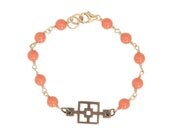 Coral Bronze Cinder Block Party Bracelet