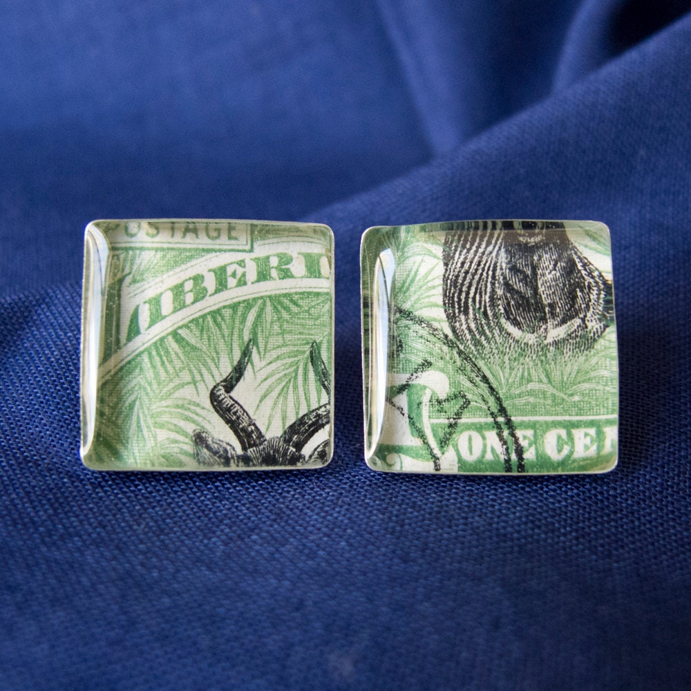Liberian Postage Stamp Cufflinks