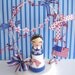 Hand Painted Love Boxes Betsy Ross Peg Doll Wood Stand Bunting