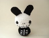 Skeleton Moon Bun - Dead Bunny Rabbit Amigurumi Doll