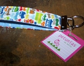 PETUNIAS' Key Fob - keyfob key chain purse accessories fabric gift wristlet