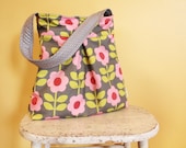 Large Mod FLower Diaper Bag Tote - hobo bag purse market tote laptop carry all gym sack gift baby shower nappy everyday ready to ship teal