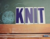 Plastic Vintage Sign Letters -- KNIT