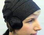 Wool cloche - tweed navy