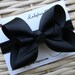 Infant Basic Portrait Hair Bow on a Soft Interchangeable Elastic Headband - Black