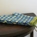 Quilted Oven Mitt - Boho Kitchen - Blue Flowers - Green