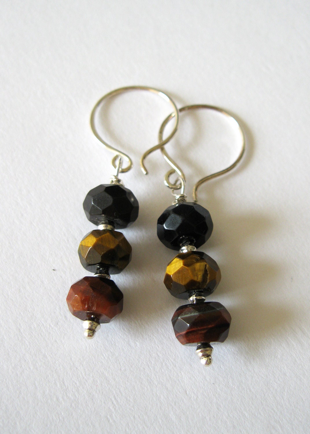 Tigers Eye Sterling Silver Earrings - UK Seller