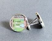 Central Park Sterling Silver Map Cufflinks  New York Vintage Atlas Heirloom Cast One Piece by sherry truitt