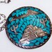 RESERVED for Nirvana -- Vintage Mexican Sterling and Turquoise Aztec Brooch or Pendant. Medallion (1960's)