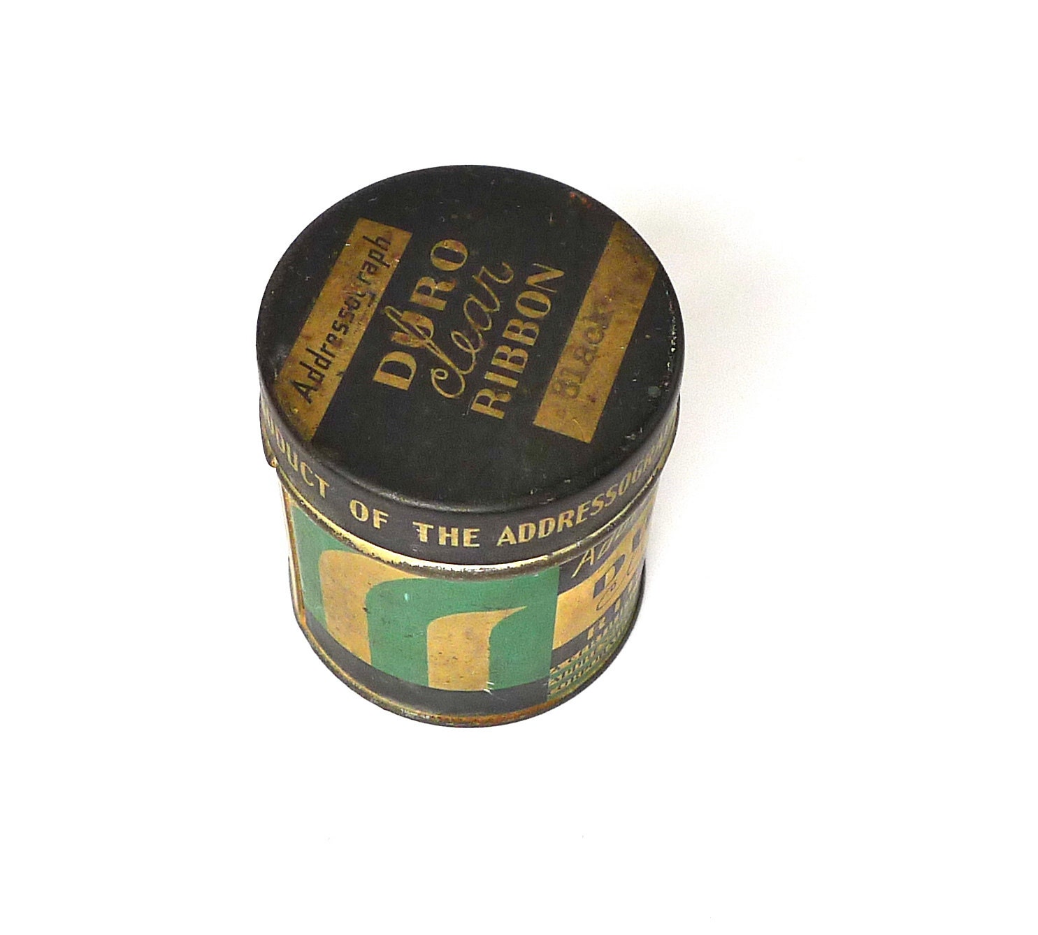 Small Advertising Tin Addressograph Duro Clear Ribbon